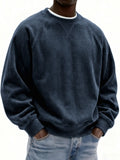 Men's Corduroy Casual Crew Neck Sweatshirt