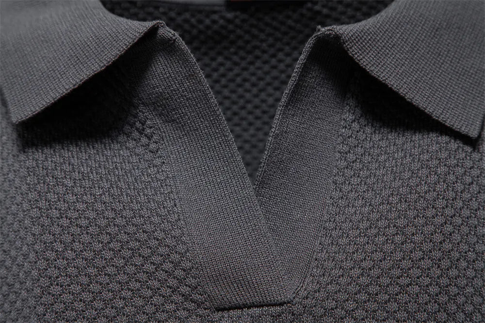 Men's Business Seagull Collar Wool Polo Shirt