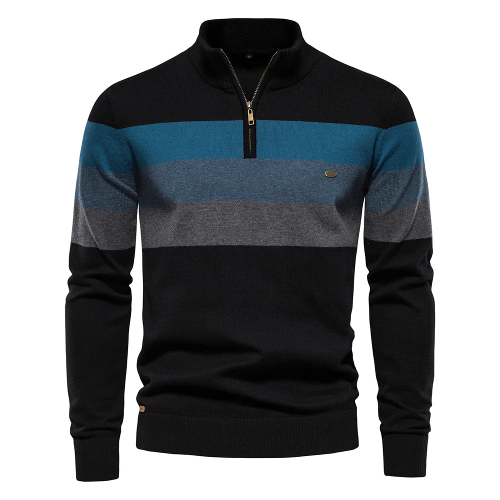 Men's Cotton Striped Pullover Sweater
