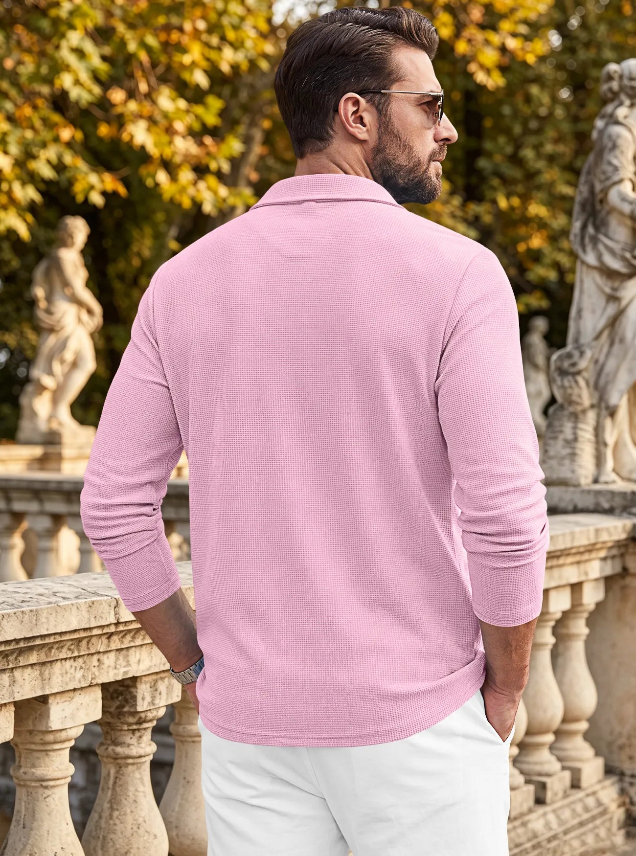 Men's Casual Waffle Knit Blazer Cardigan