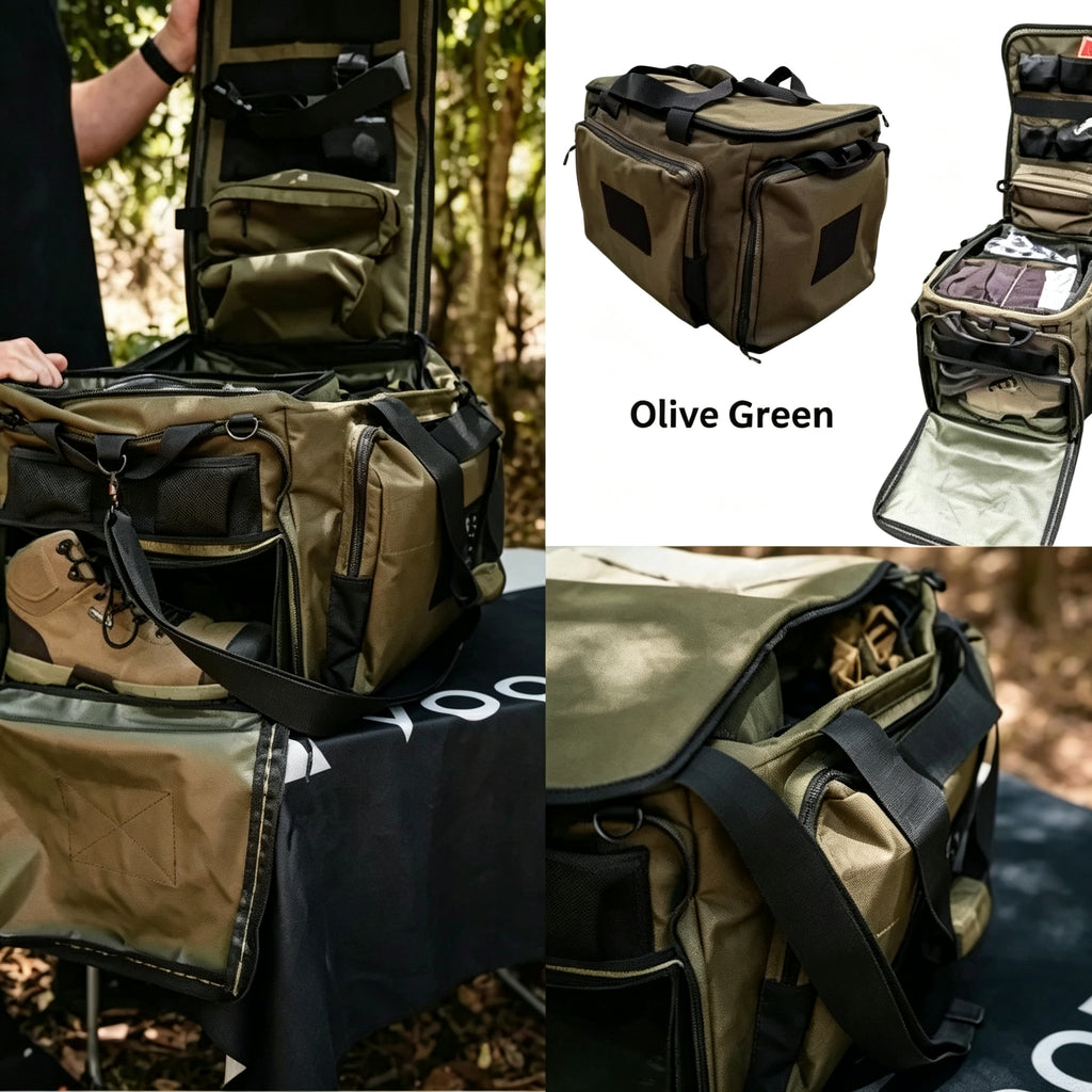 Large Multi-Compartment Outdoor Duffle Bag with Shoe Storage for Camping & Travel