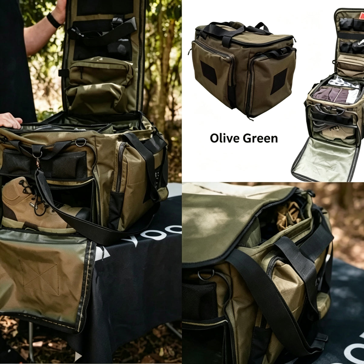 Large Multi-Compartment Outdoor Duffle Bag with Shoe Storage for Camping & Travel
