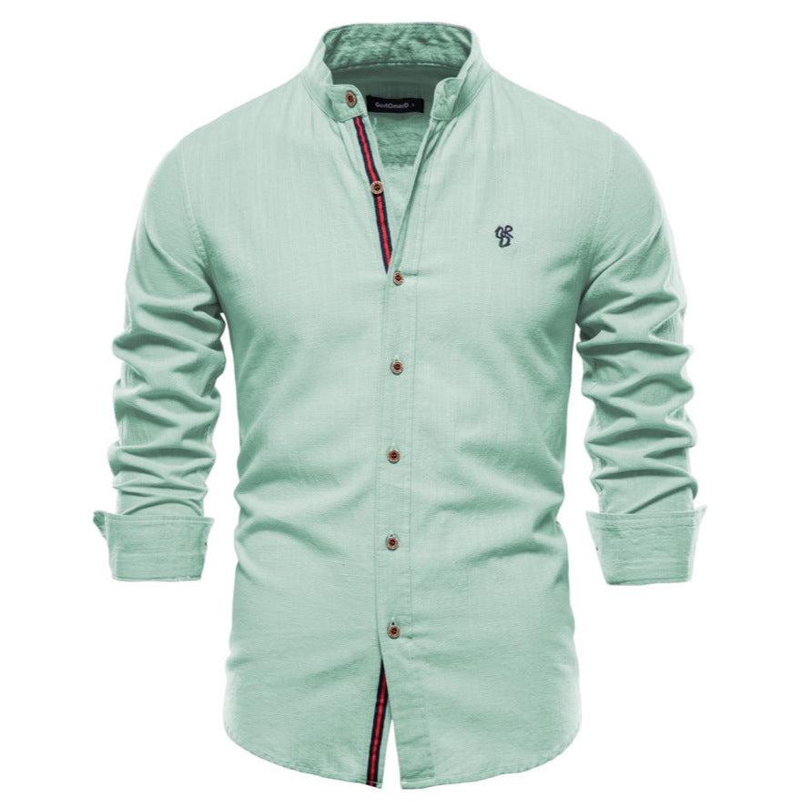 Men's 100% high quality cotton long sleeve shirt