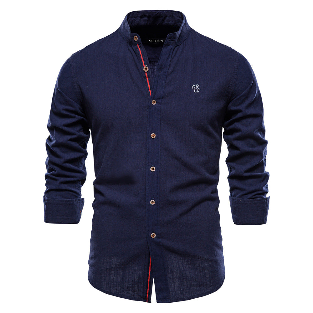 Men's 100% high quality cotton long sleeve shirt