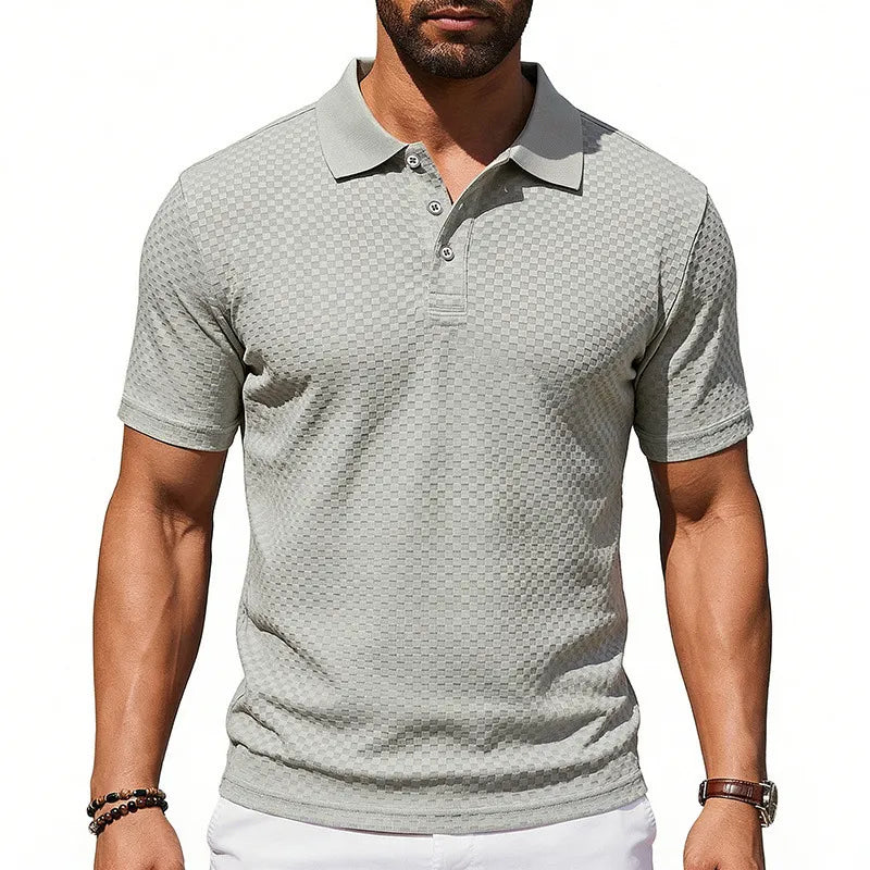 Men's Textured Fashion Polo Shirt