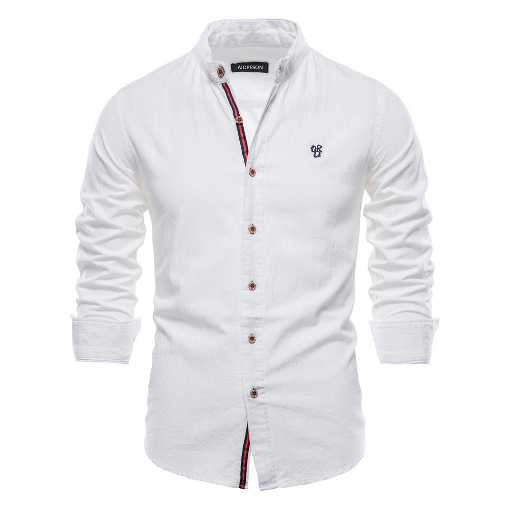 Men's 100% high quality cotton long sleeve shirt