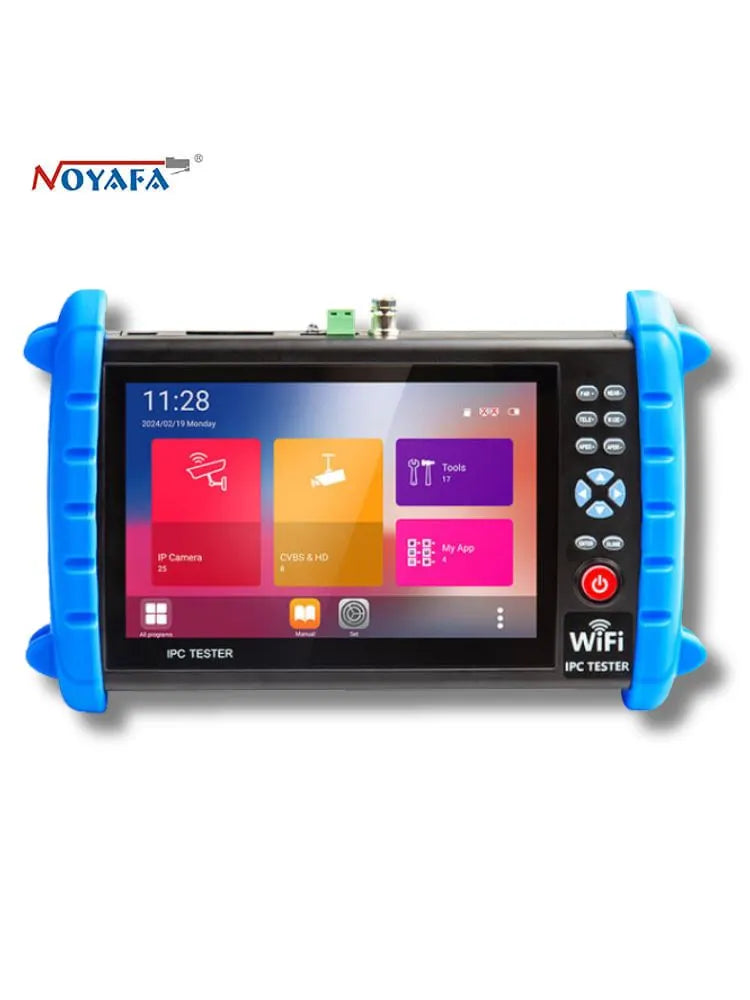 Noyafa NF-IPC722 Professional CCTV Tester & Network Analyzer – 7" Touchscreen, 4K Cameras & 30+ ONVIF & CVBS Protocols Support, PoE, TDR, and OPM Tools