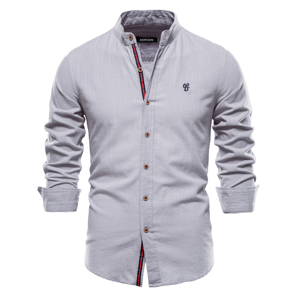 Men's 100% high quality cotton long sleeve shirt