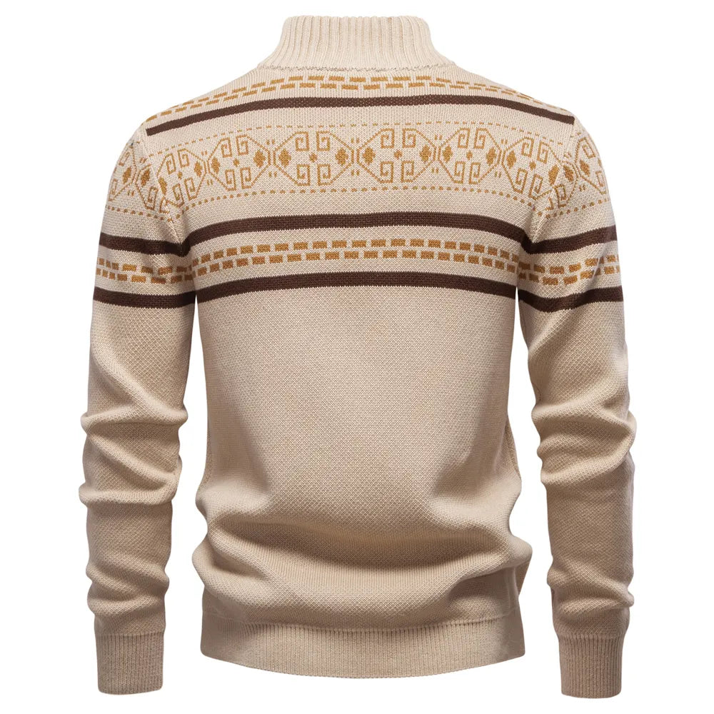 Men's Vintage Thickened Cotton Printed Cardigan