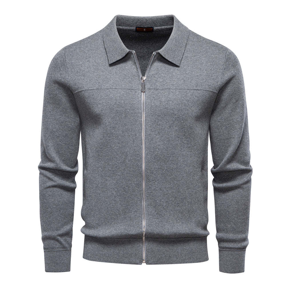 Men's Pure Cotton Luxury Casual Zip-Up Cardigan