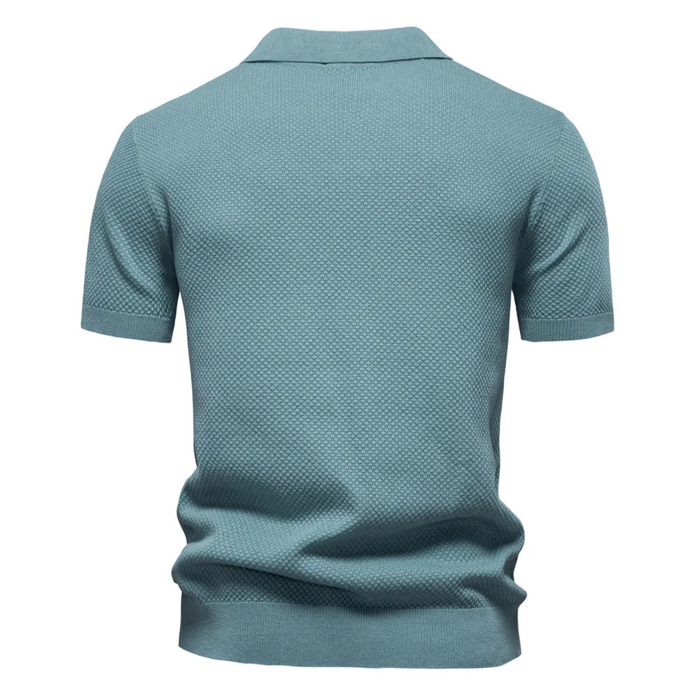 Men's Business Seagull Collar Wool Polo Shirt