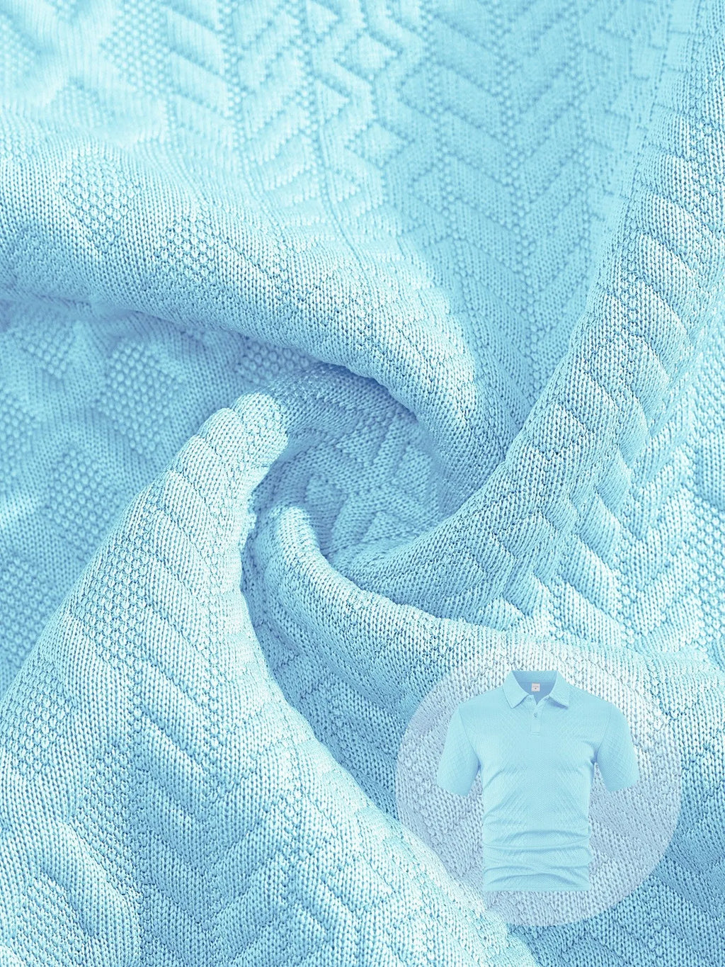 Textured Jacquard Polo Shirt and Shorts 2 Piece Set