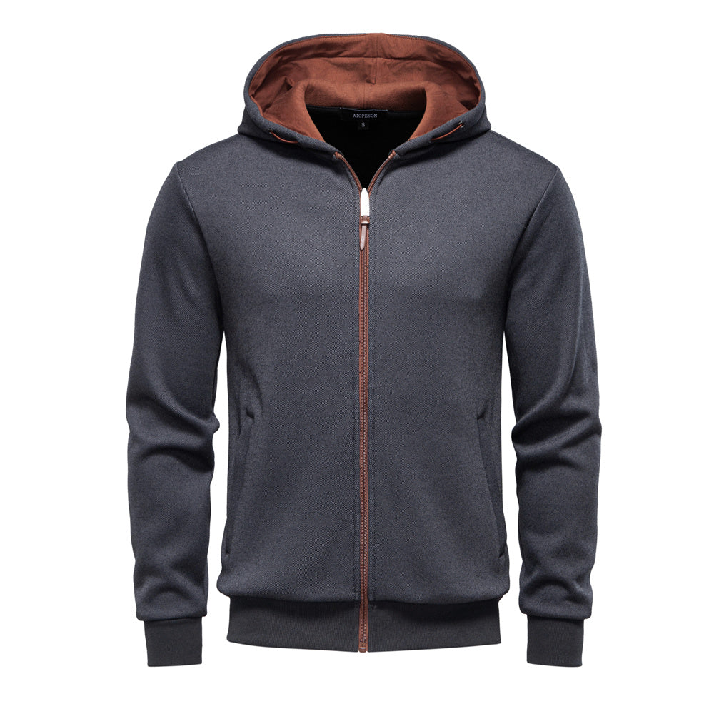 Winter Warm Vintage Zip-Up Hooded Sweatshirt