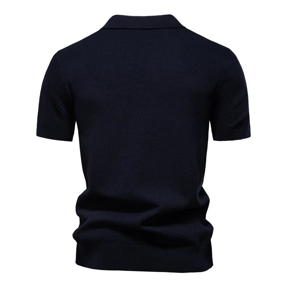 Men's Business Seagull Collar Wool Polo Shirt