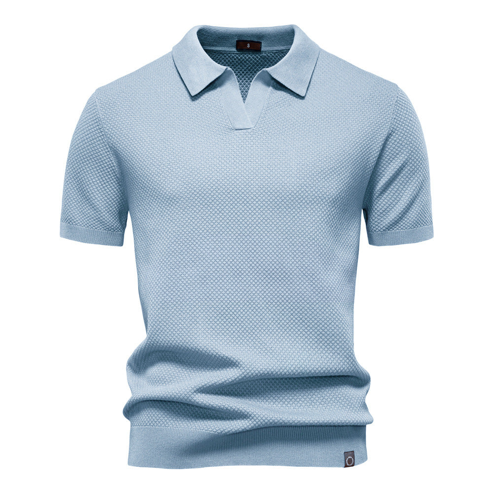Men's Business Seagull Collar Wool Polo Shirt