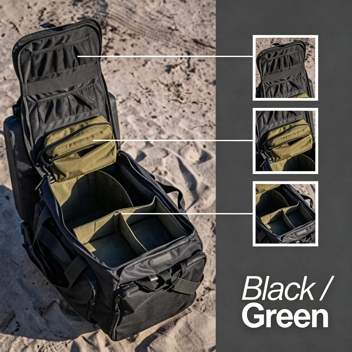 Large Multi-Compartment Outdoor Duffle Bag with Shoe Storage for Camping & Travel