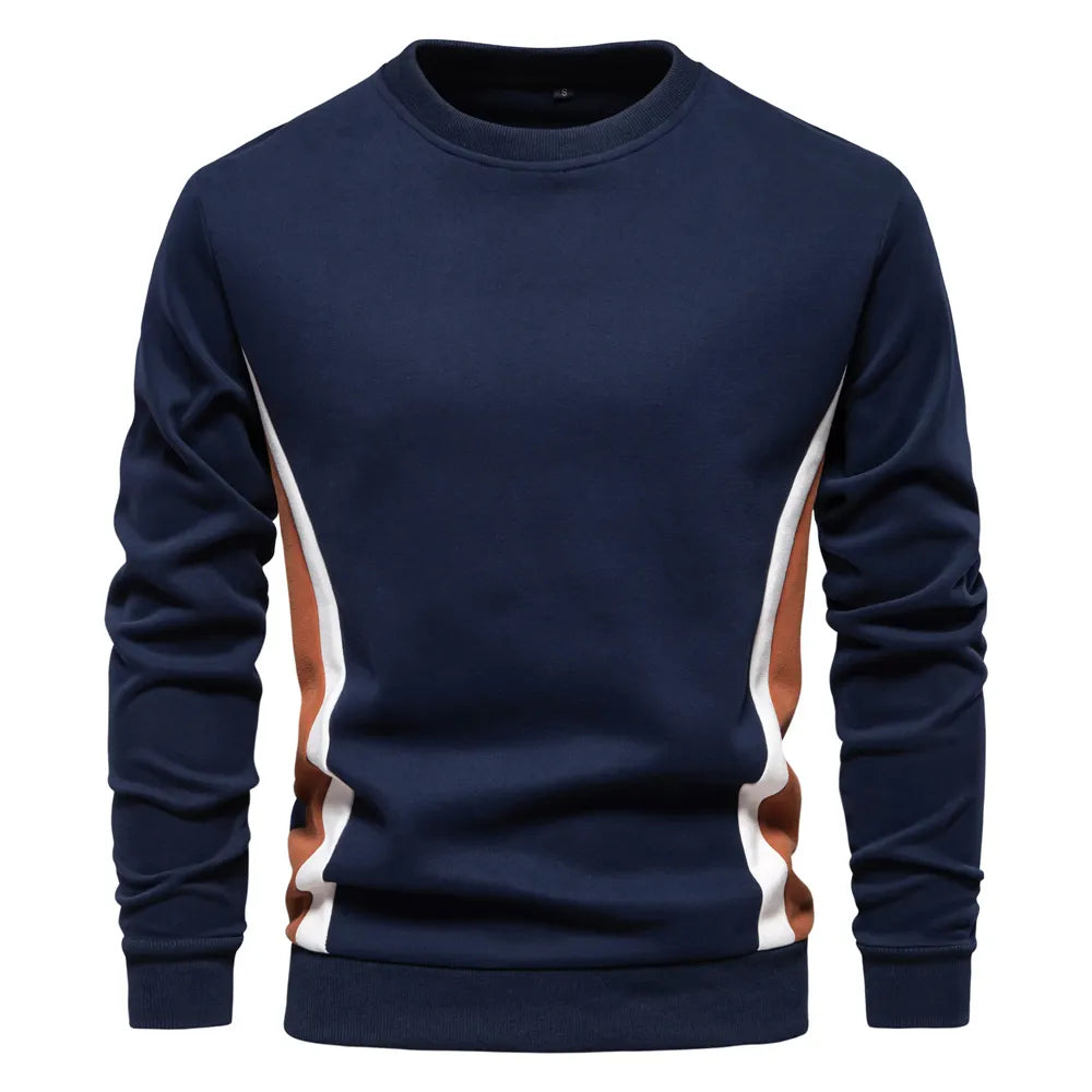 Men's Patchwork Cotton Casual Sweatshirt