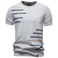 Modern Asymmetrical Stripe Knit Tee