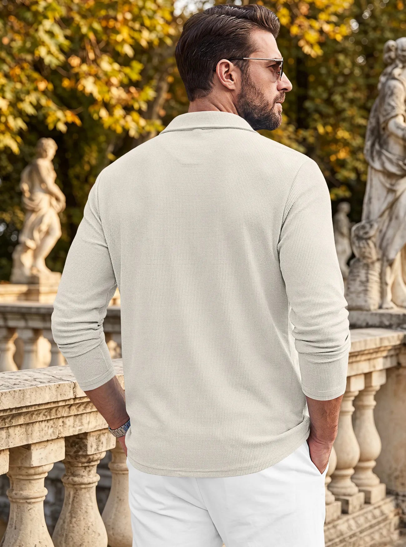 Men's Casual Waffle Knit Blazer Cardigan