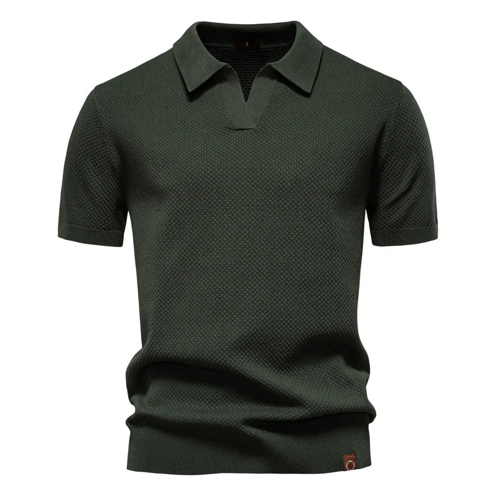 Men's Business Seagull Collar Wool Polo Shirt
