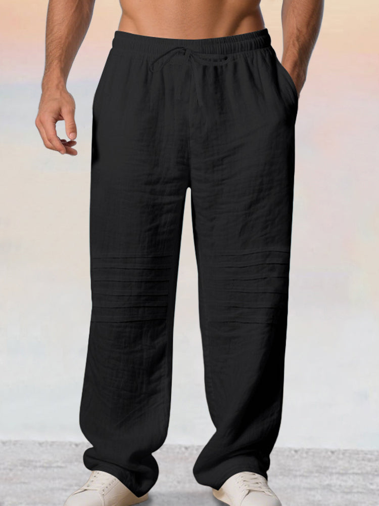 Casual 100% Cotton Drawstring Waist Pants