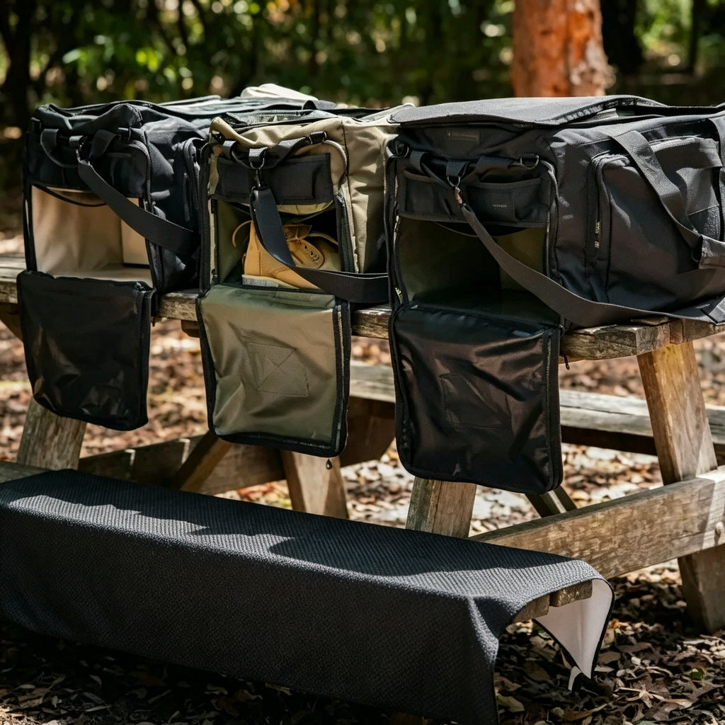Large Multi-Compartment Outdoor Duffle Bag with Shoe Storage for Camping & Travel