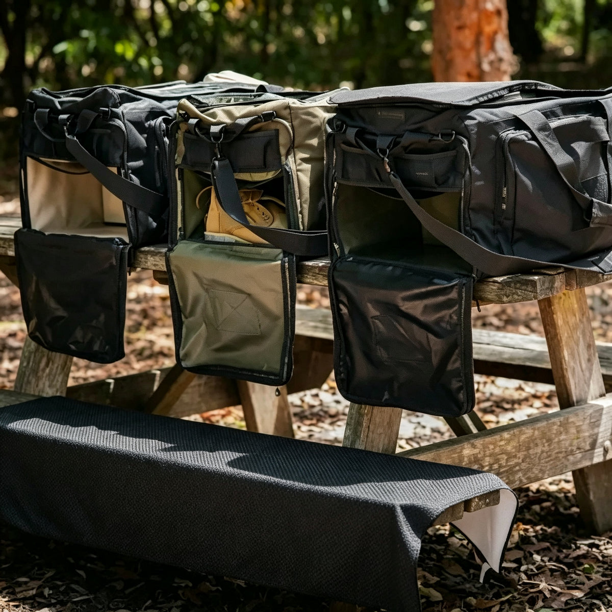 Large Multi-Compartment Outdoor Duffle Bag with Shoe Storage for Camping & Travel
