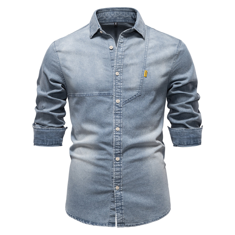 Men's Premium Cotton Long Sleeve Denim Shirt