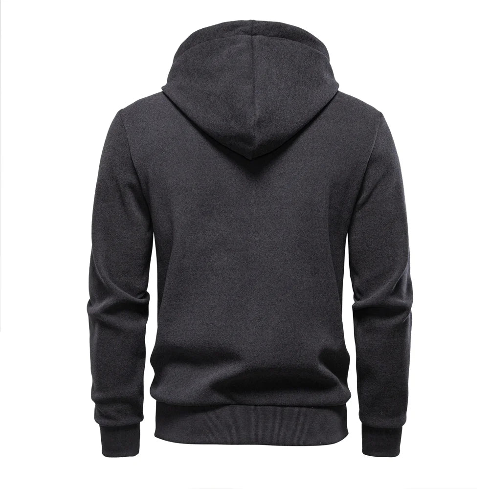 Winter Warm Vintage Zip-Up Hooded Sweatshirt