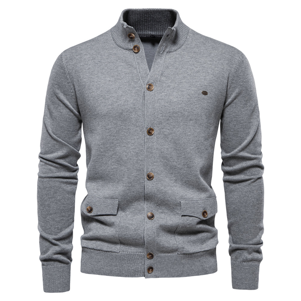 High Quality Business Casual Solid Color Cardigan