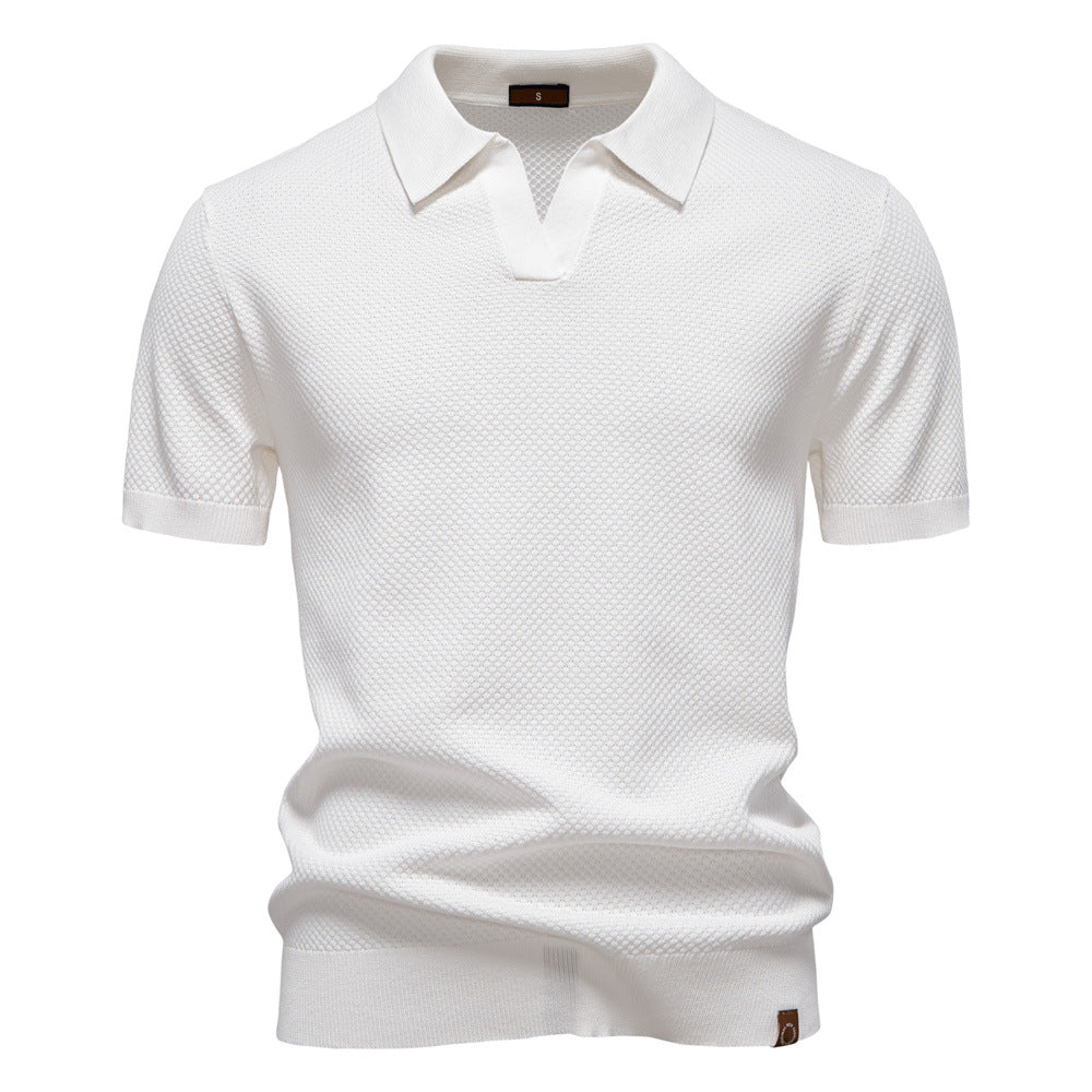 Men's Business Seagull Collar Wool Polo Shirt