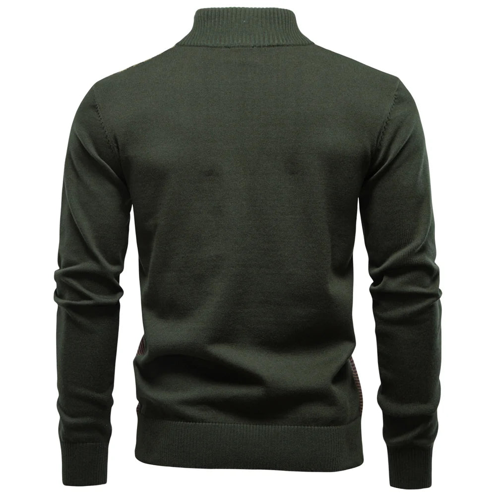 Men's Striped Luxury Cotton Knit Sweater