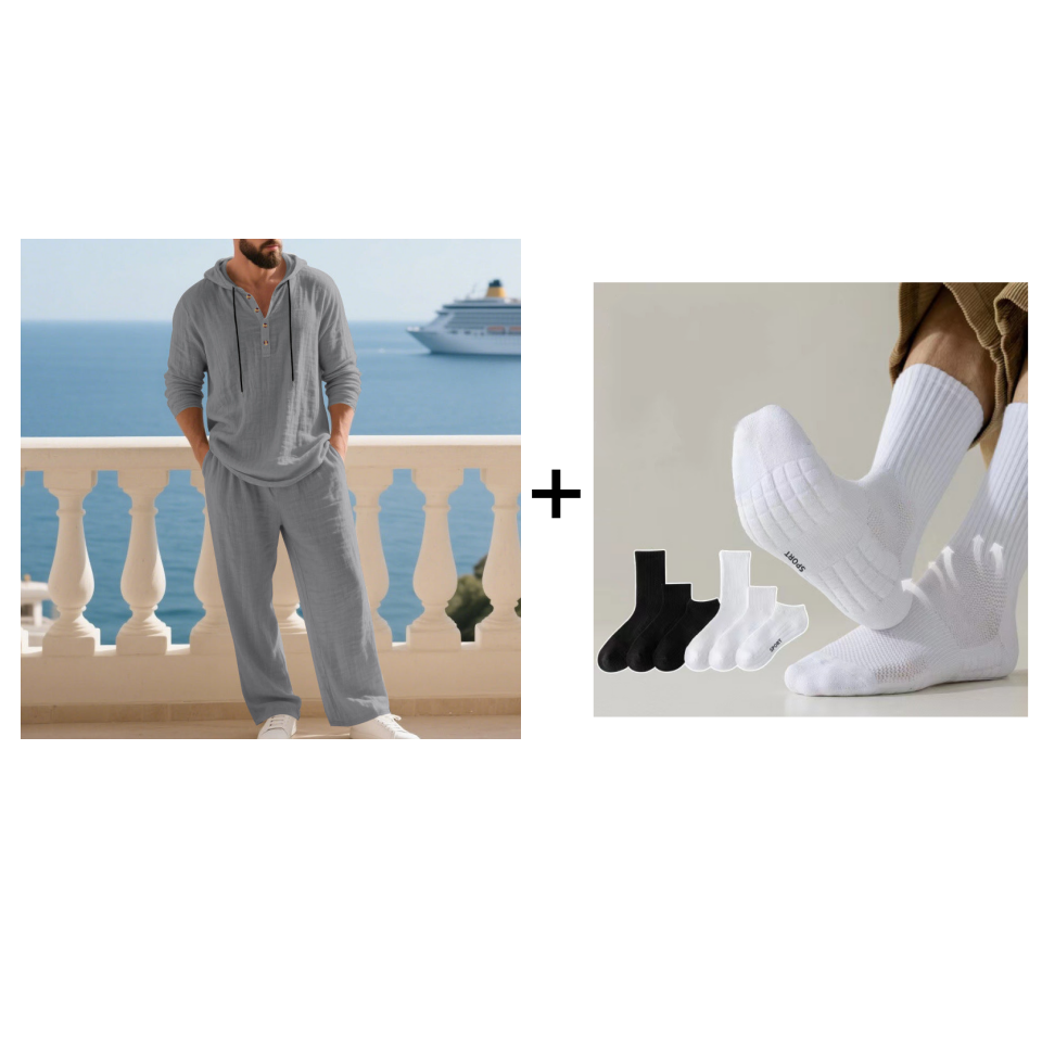 💥Men's Hooded Casual Loose Top & Pants 2-Piece Set👕👖