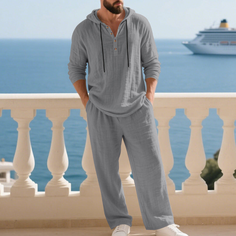 💥Men's Hooded Casual Loose Top & Pants 2-Piece Set👕👖