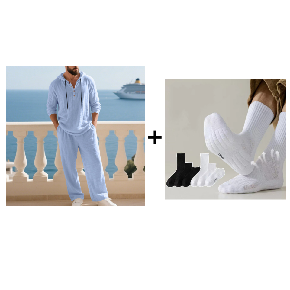 💥Men's Hooded Casual Loose Top & Pants 2-Piece Set👕👖