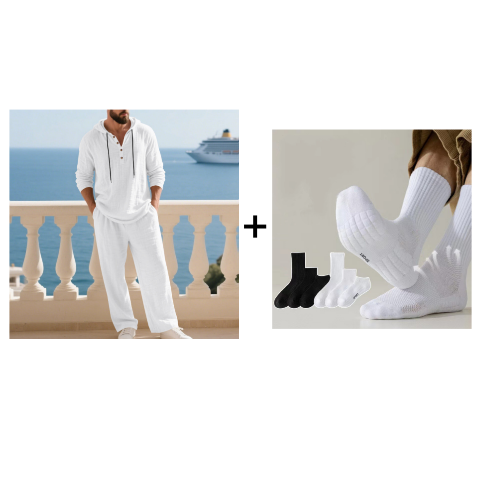 💥Men's Hooded Casual Loose Top & Pants 2-Piece Set👕👖