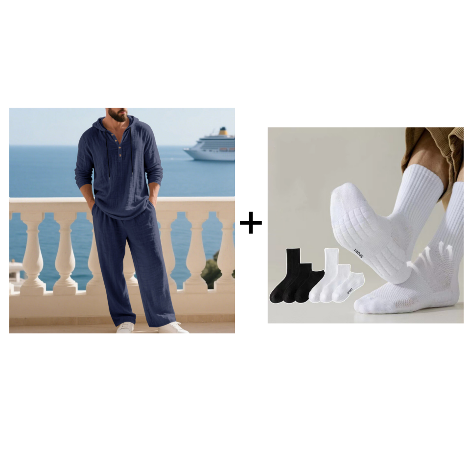 💥Men's Hooded Casual Loose Top & Pants 2-Piece Set👕👖